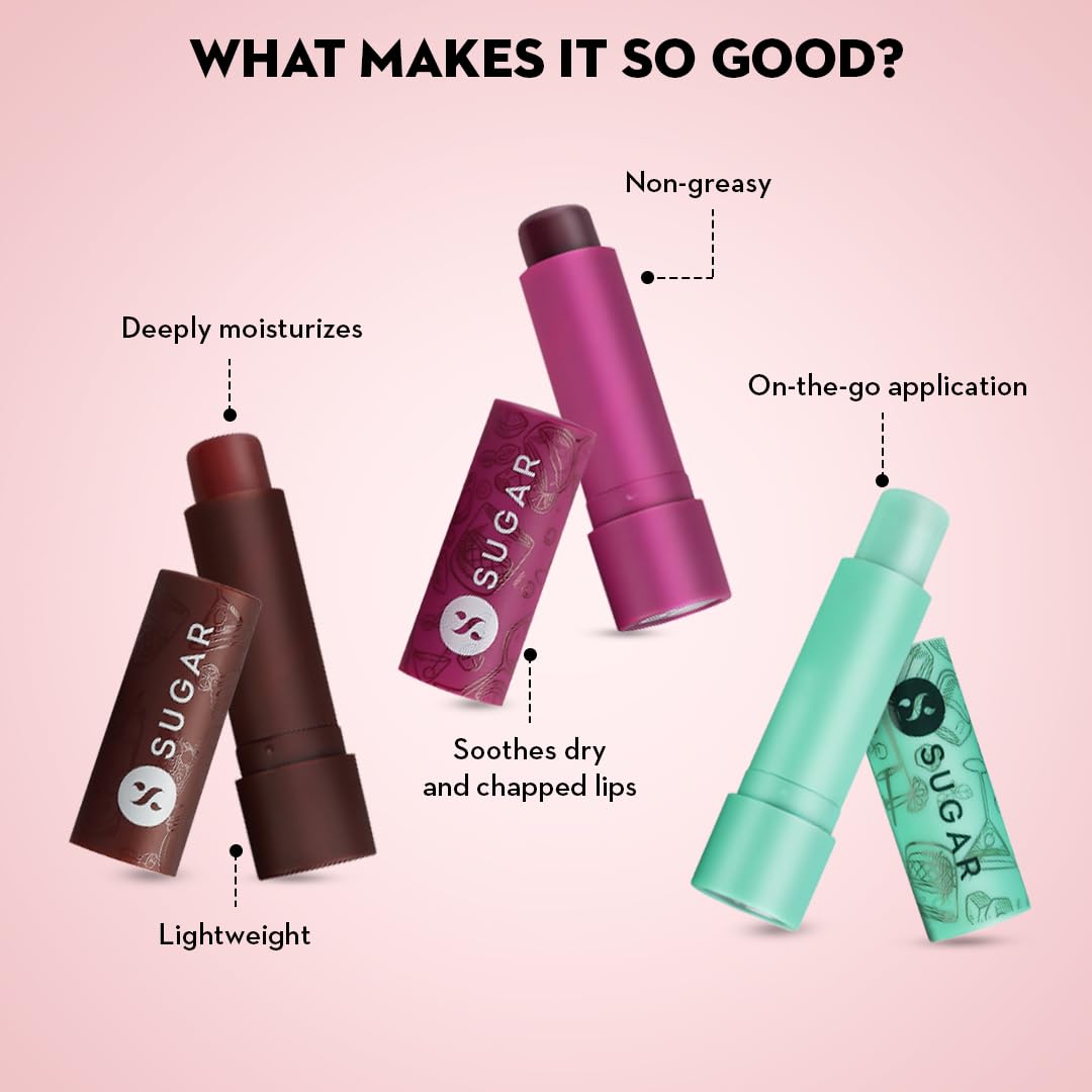 SUGAR Cosmetics Tipsy Lip Balm For Dry & Chapped Lips With Vitamin E, Shea Butter and Jojoba Oil | Lip Protection & Nourishment | LipBalm with SPF | 4.5gm - 02 Cosmopolitan