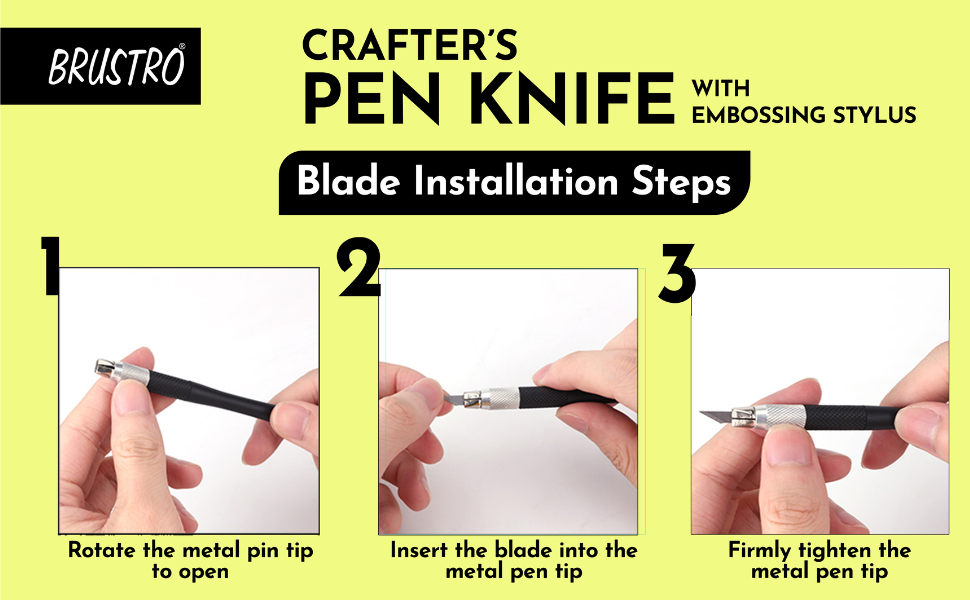 Brustro Crafter Pen Knife with Embossing Stylus 8 Blade refills included