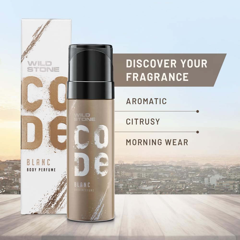 4x Wild Stone CODE Blanc Body Perfume for Men, 150 Ml  - Pack of 4