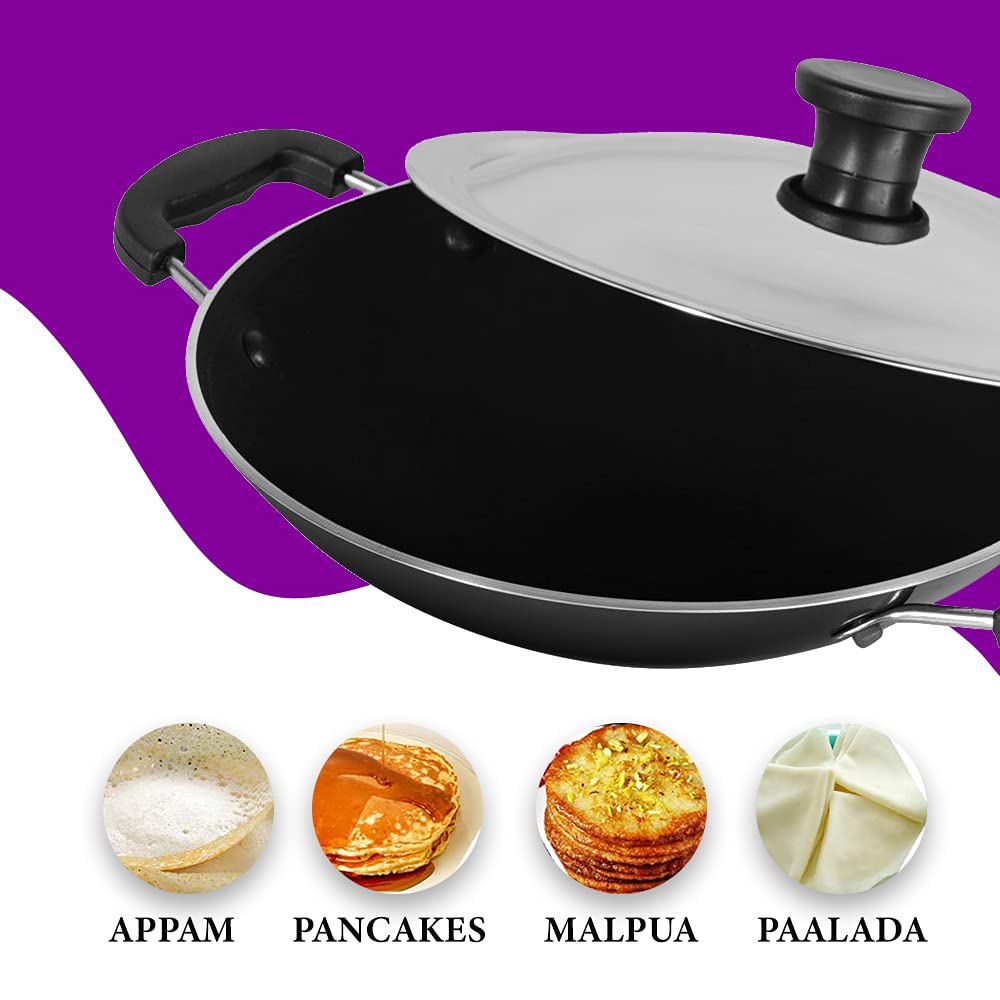 Blueberry's Nonstick Appachatty+Frying Pan 24cm Induction Base,Made in India