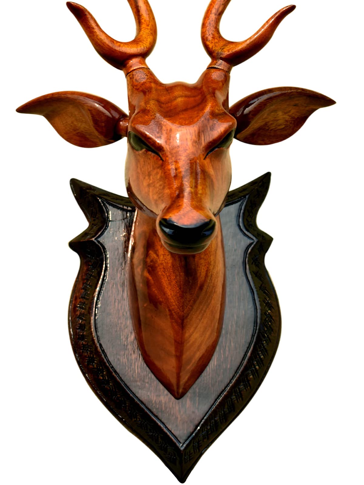BK ART & CRAFTS Handicraft Wooden Deer Head with handicrafts Home Decor Showpiece Wall Decoration for Living Room, Bedroom and Office, Pack of 1