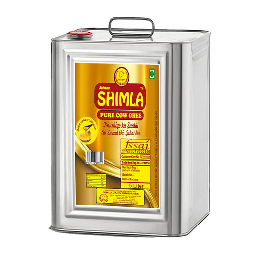 Simla Dairy Industries Suhana Simla Premium Danedar Cow Ghee Desi Ghee-5 Liter,4.9 Kilograms