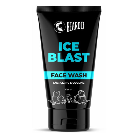 BEARDO Ice Blast Cooling Facewash for Men, 100 ml | INSTANT Icy freshness | Aloe Vera Face wash, Vitamin E & Menthol for cool lock technology | Refreshing & Hydrating facewash