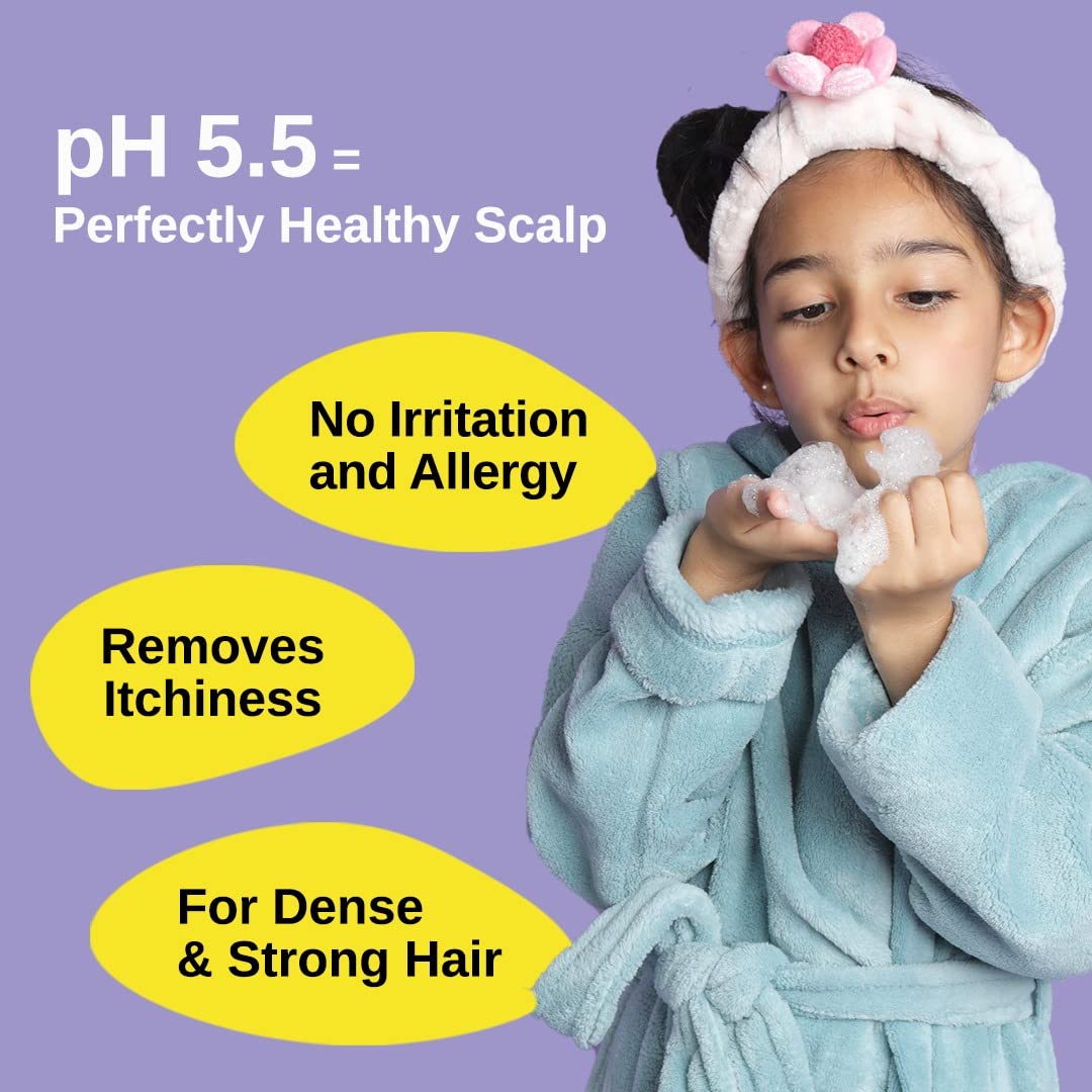 Bare Anatomy Junior Gentle Cleansing Shampoo For Kids from 5-12 Years | Tear-Free & Hypoallergenic pH 5.5 | Coconut Milk Protein, Almond Oil, Vitamin E & Strawberry | SLS & Paraben Free | Vegan -250ml