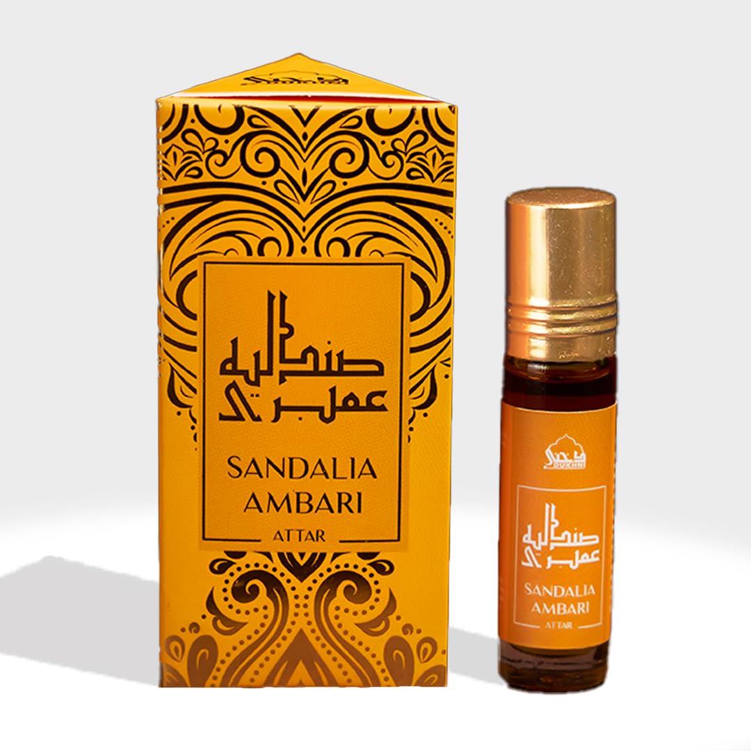 Sandalia Ambari Attar Oil by Dukhni | Arabic perfume oils for men and women | 100% pure ittar roll on perfume, chandan, sandal, sandalwood oil | Eid, Ramadan Gifts, Non Alcoholic & Vegan Islamic Fragrances