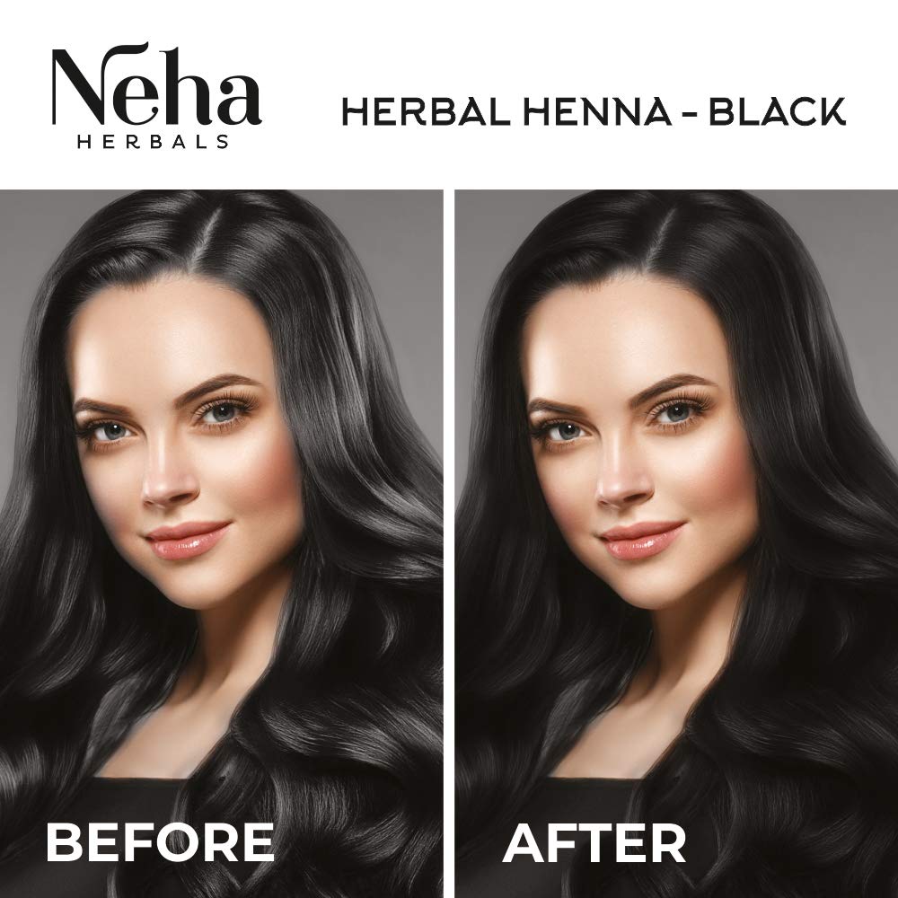 10x Neha Herbals Henna Colour - Black (Pack of 10)