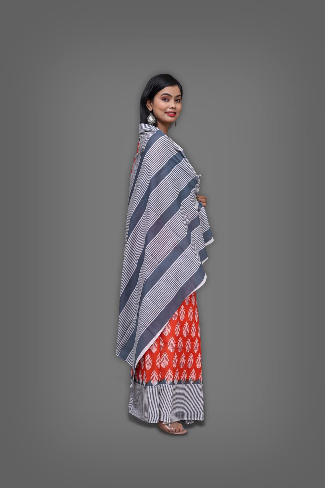 ANMOL FABRICS Women's Cotton Malmal Saree | Women Stylish Sadis | Printed Runing Blouse Piece | Sari Length 5.5 meter | Blouse Piece 1 m | Unstitched Blouse Material Free_Size_SAREE-MULTI_71