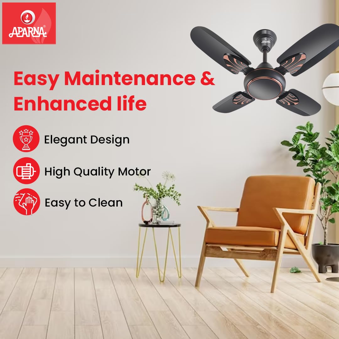 Aparna Mist 600 mm (24 inch) High-Speed Ceiling Fan (Smoke Brown)