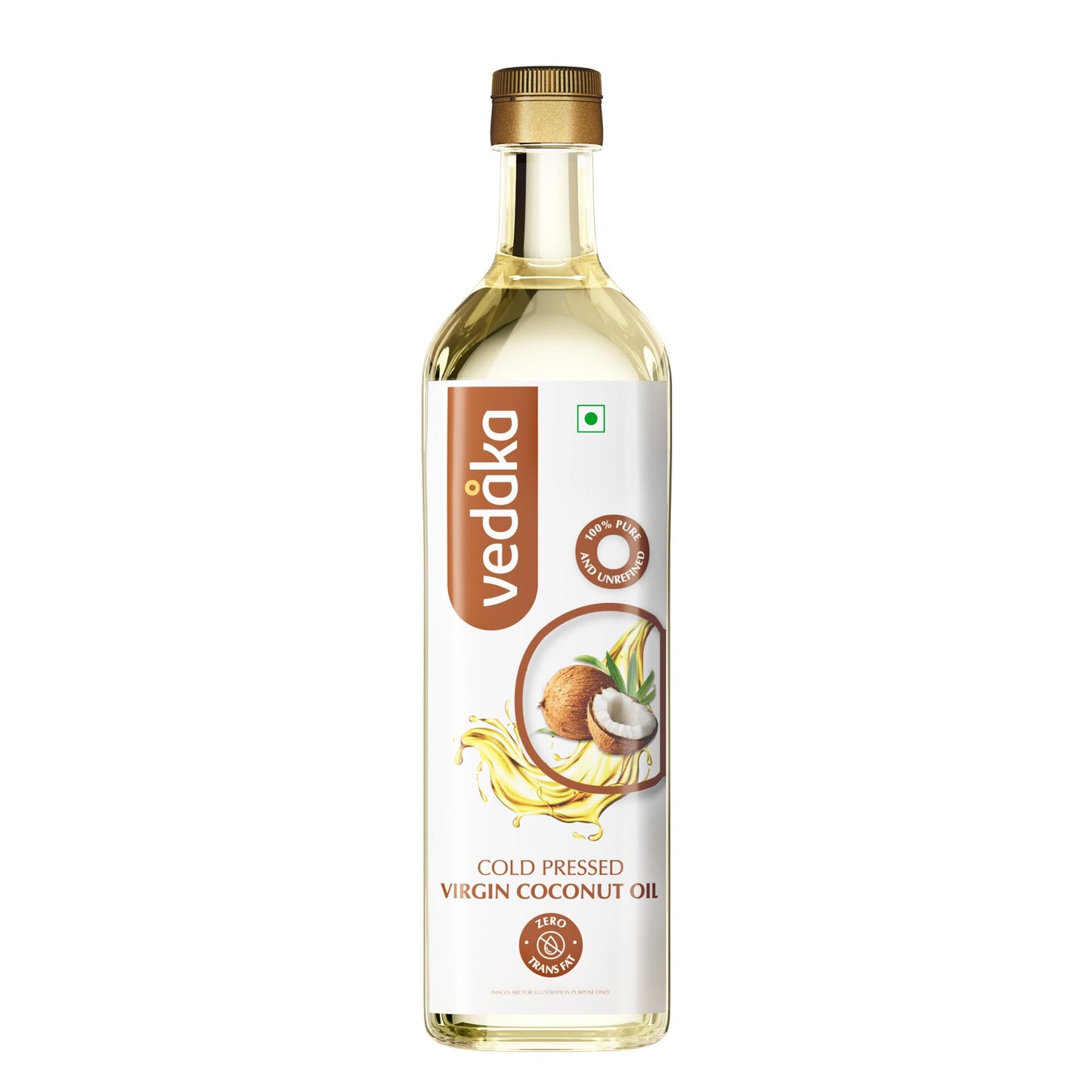 Amazon Brand - Vedaka Cold Pressed Virgin Coconut Oil 1 L Bottle | 100% Pure | Effective with Good Smell