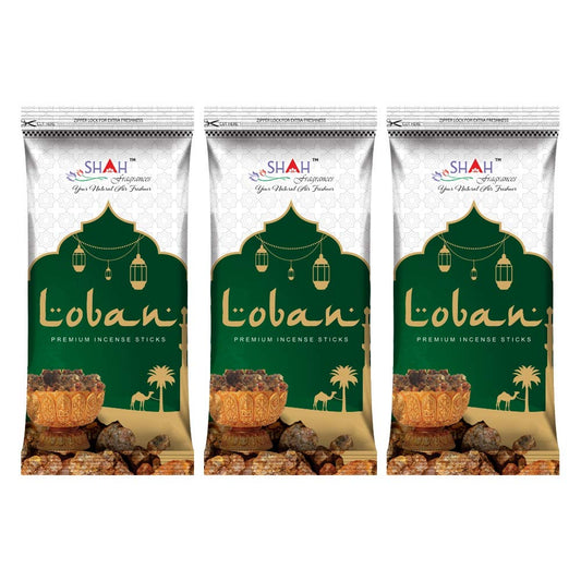 Shah fragrances Loban Zipper Incense Sticks (Pack of 3 * 130 Grams)