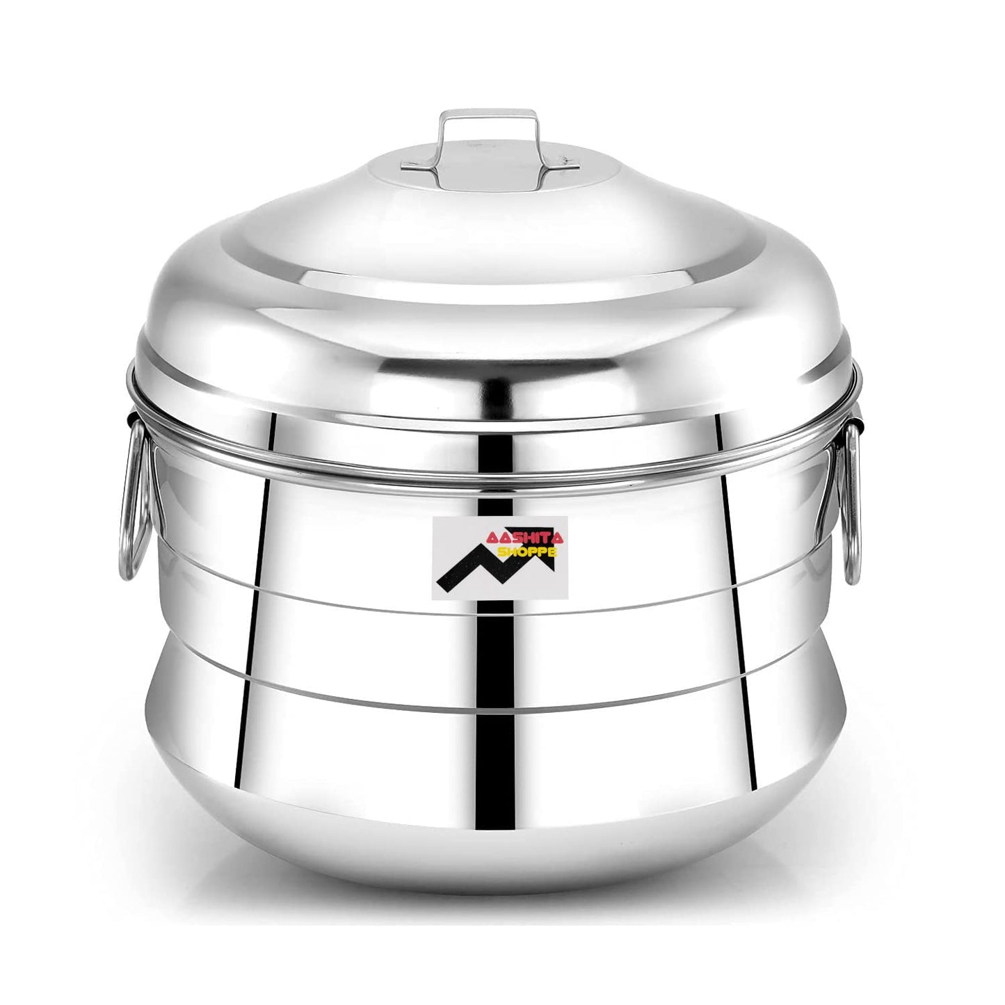 Aashita Shoppe Stainless Steel Idli Cooker/Idli Maker Makes 13 Idlis At Once Comes With 3 Plates.Gas Stove & Induction Compatible