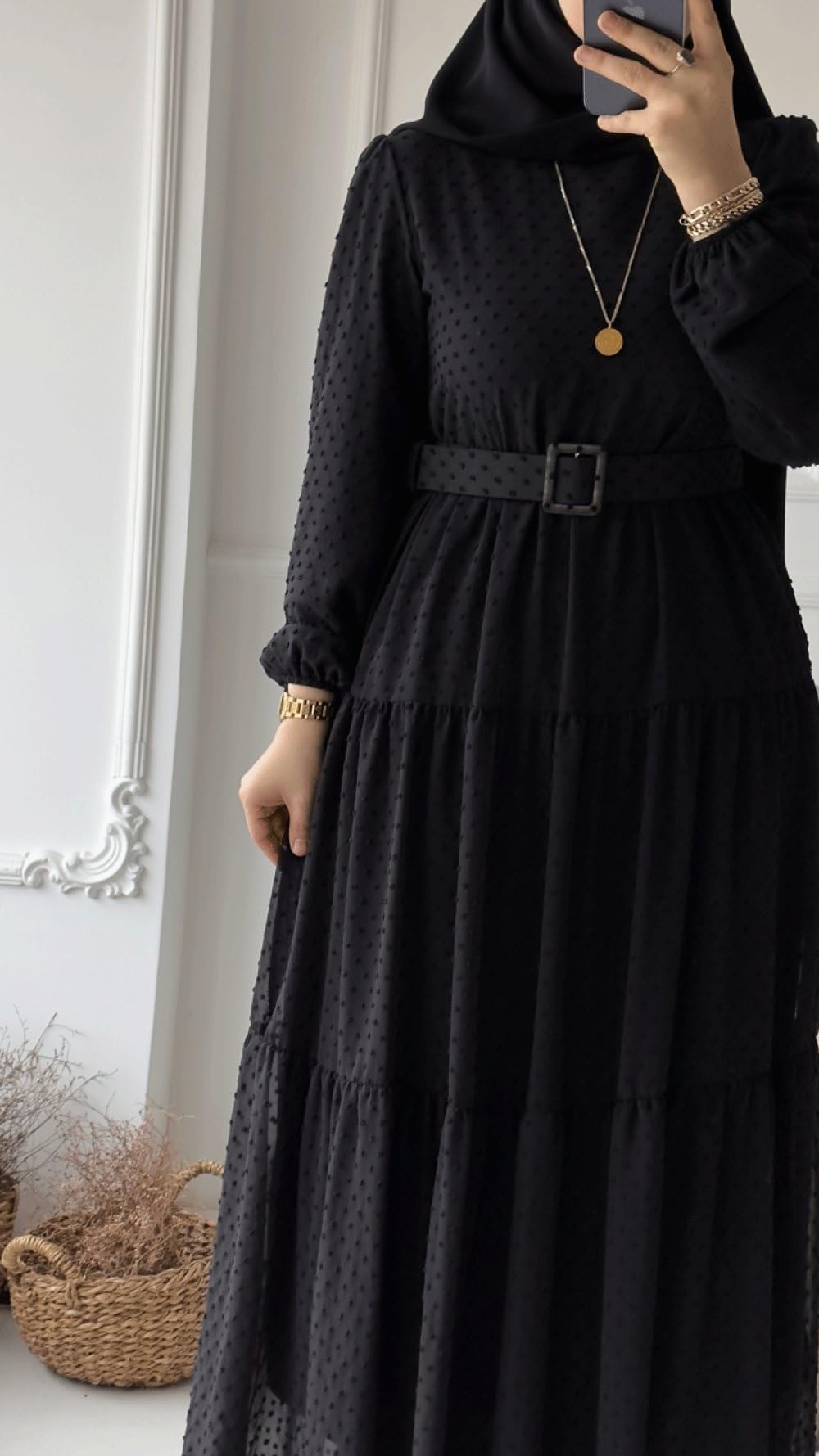 BHAVYATA Full Length Abaya Dress for Women for Girl's and Women Abaya Casual Wear (2XL, Black)