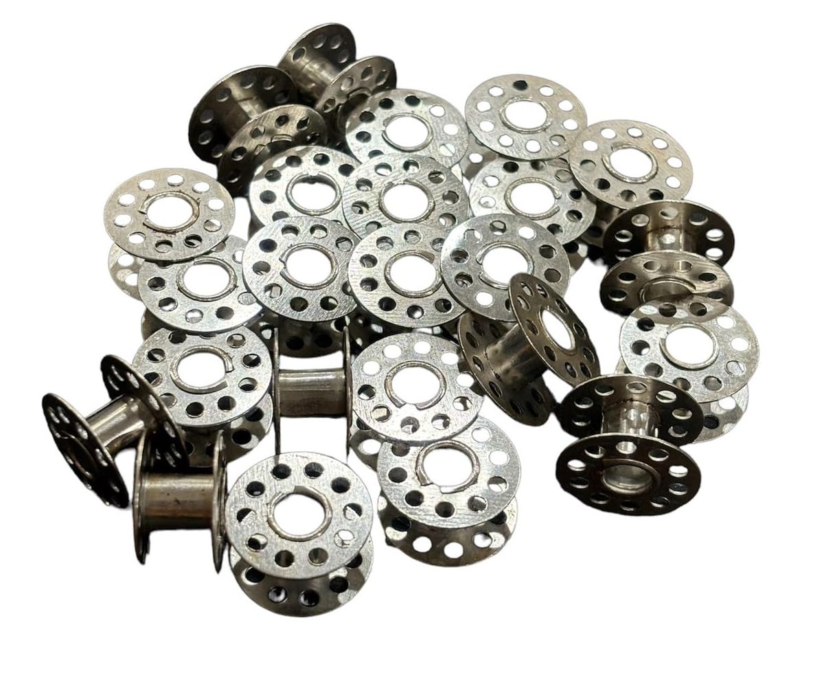 Zenith Metal Bobbins and Bobbin case Outer Compatible with All Domestic SV Sewing Machines houshold Half Shuttle Steel Finish