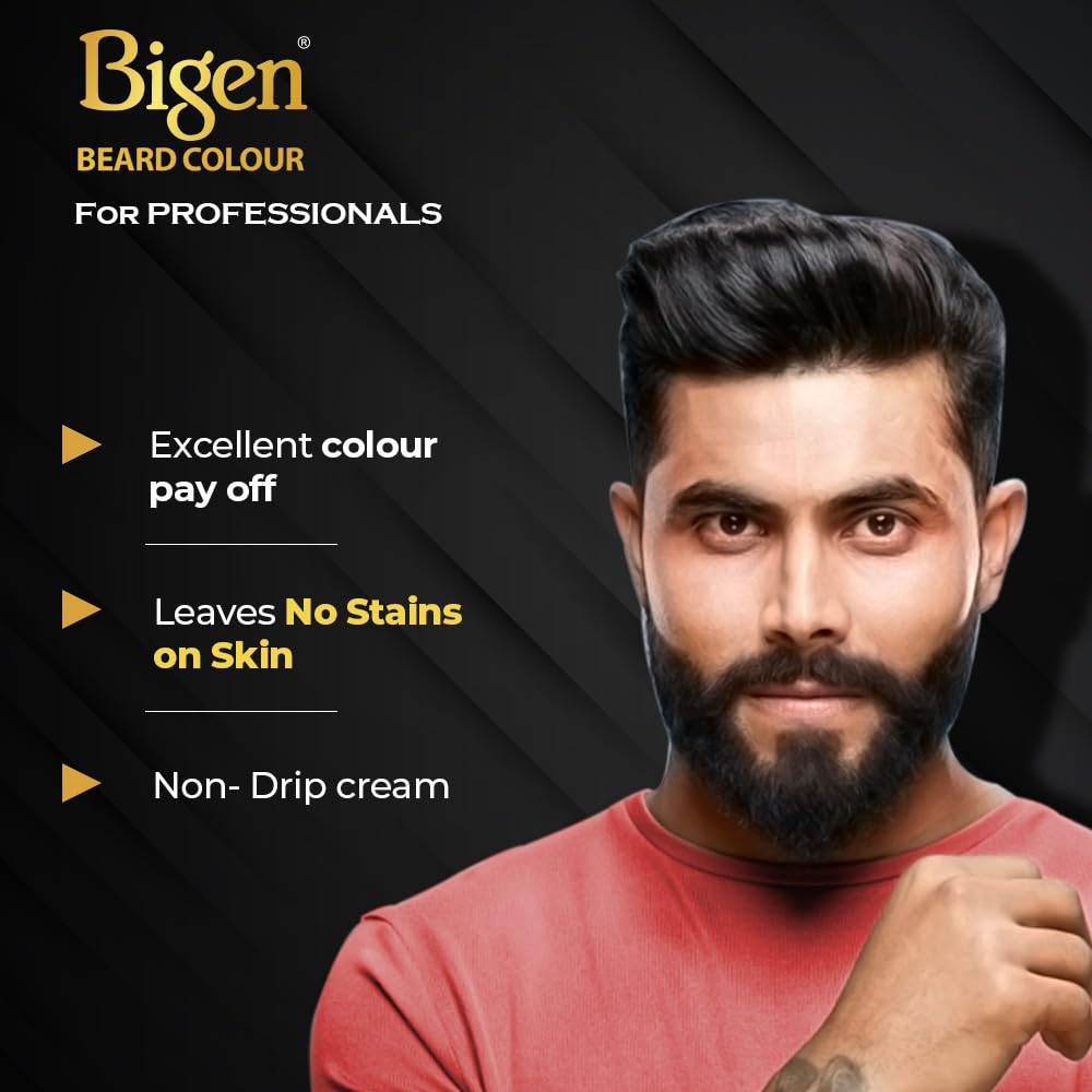 Bigen Proffesional Beard colour B101 Natural Black| Leaves no Stains, 40g+40g