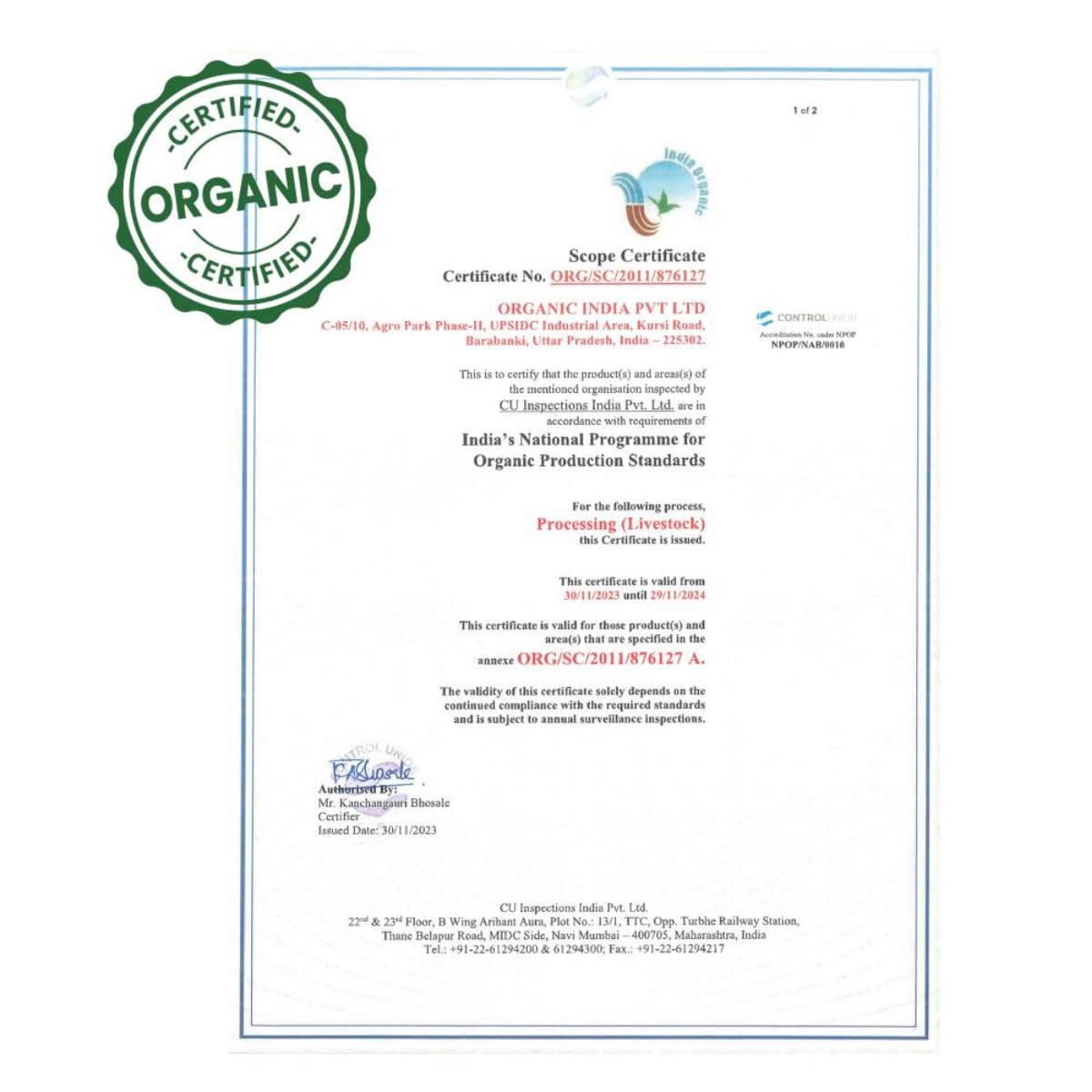 A TATA Product - Organic India Pure Cow Ghee, 500ml, Lab Tested on 600+ Parameters, Certified Organic, Glass Bottle, Sourced from Organically Fed Cows, Authentic Taste, Rich in Healthy Fat