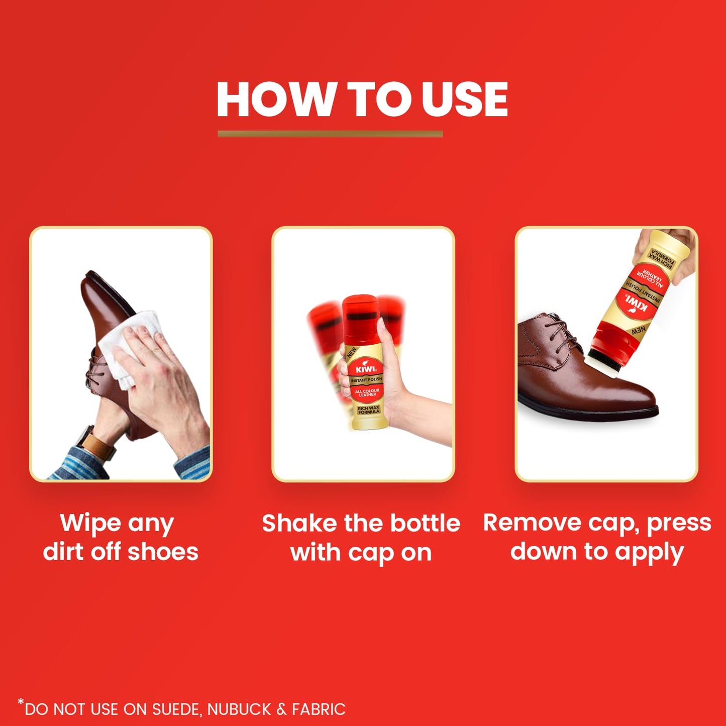 4x KIWI Instant Liquid Glossy Finish Shoe Polish (75 Ml, Neutral) each - Pack of 4