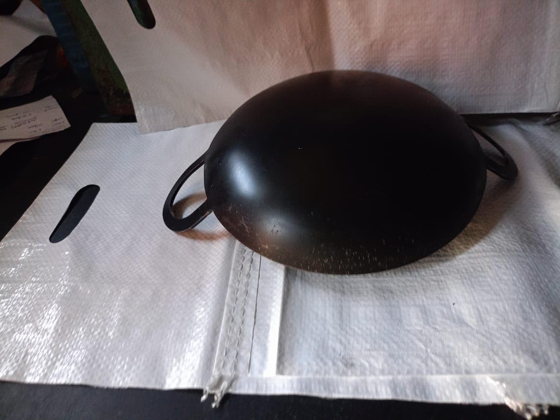 simsnura Iron AppaChatti|Appam pan|Appam Patra|Kallu| Appam Maker| Appam Patra| Appam Pot Maker| Granite Kadai Black| (9 inch Dia)
