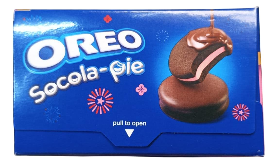 Cadburys OREOS Socola-Pie Special Edition Features a Strawberry-Flavored Marshmallow Sandwiched Between Oreos Cookie Pieces, all Coated In Rich Chocolate 6 Pack 168g (Vietnam)