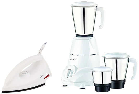 Bajaj Majesty DX 1000W Mixer Grinder and Dry Iron - White