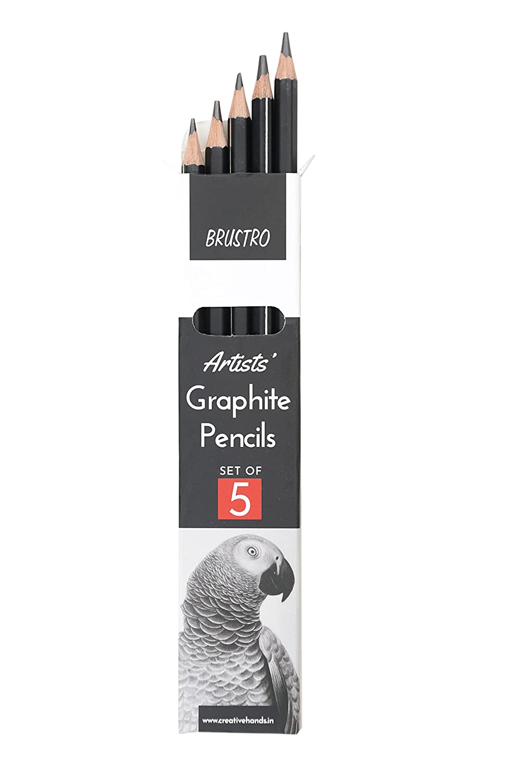BRUSTRO ARTISTS’ FINEART GRAPHITE PENCIL SET OF 5