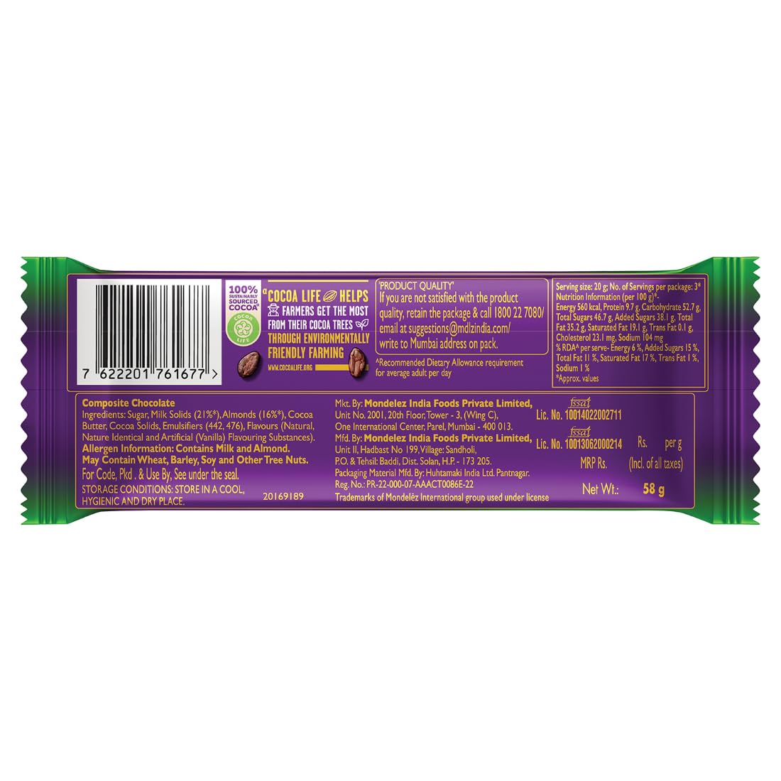 Cadbury Dairy Milk Silk Roast Almond Valentine's Gift Pack Chocolate Bars, 58 g