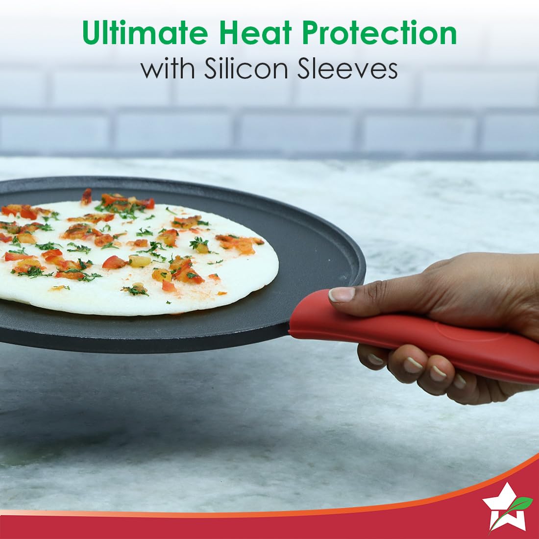 Wonderchef Forza Cast-Iron 27 cm Dosa Tawa Pan | Pre-Seasoned Cookware | Induction Friendly | 4 mm | with Lifetime Exchange Warranty