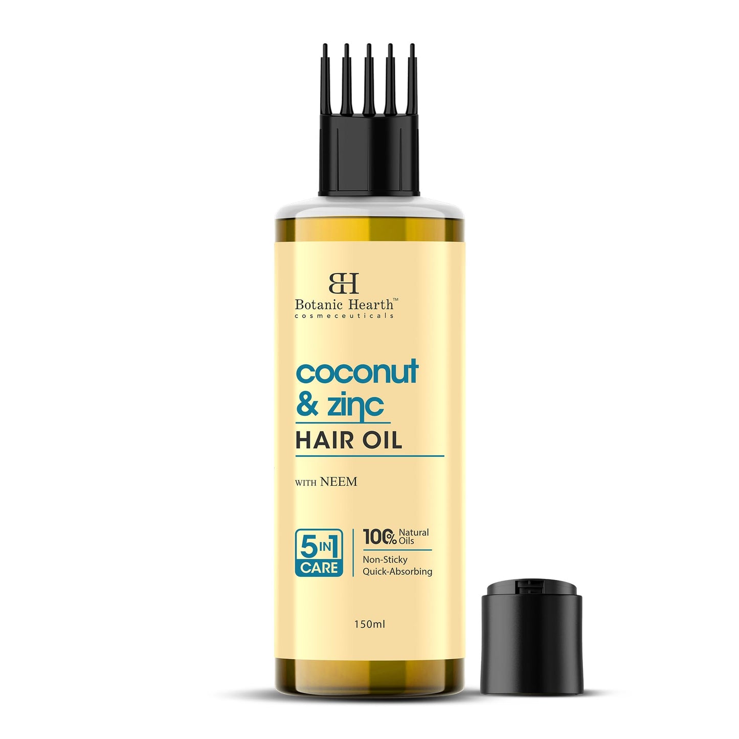 Botanic Hearth Coconut & Zinc Pyrithione hair Oil – 150ml – Soothes Scalp, Controls Dandruff, Nourishes & Hydrates with Coconut Oil & Zinc Pyrithione for Healthy Hair