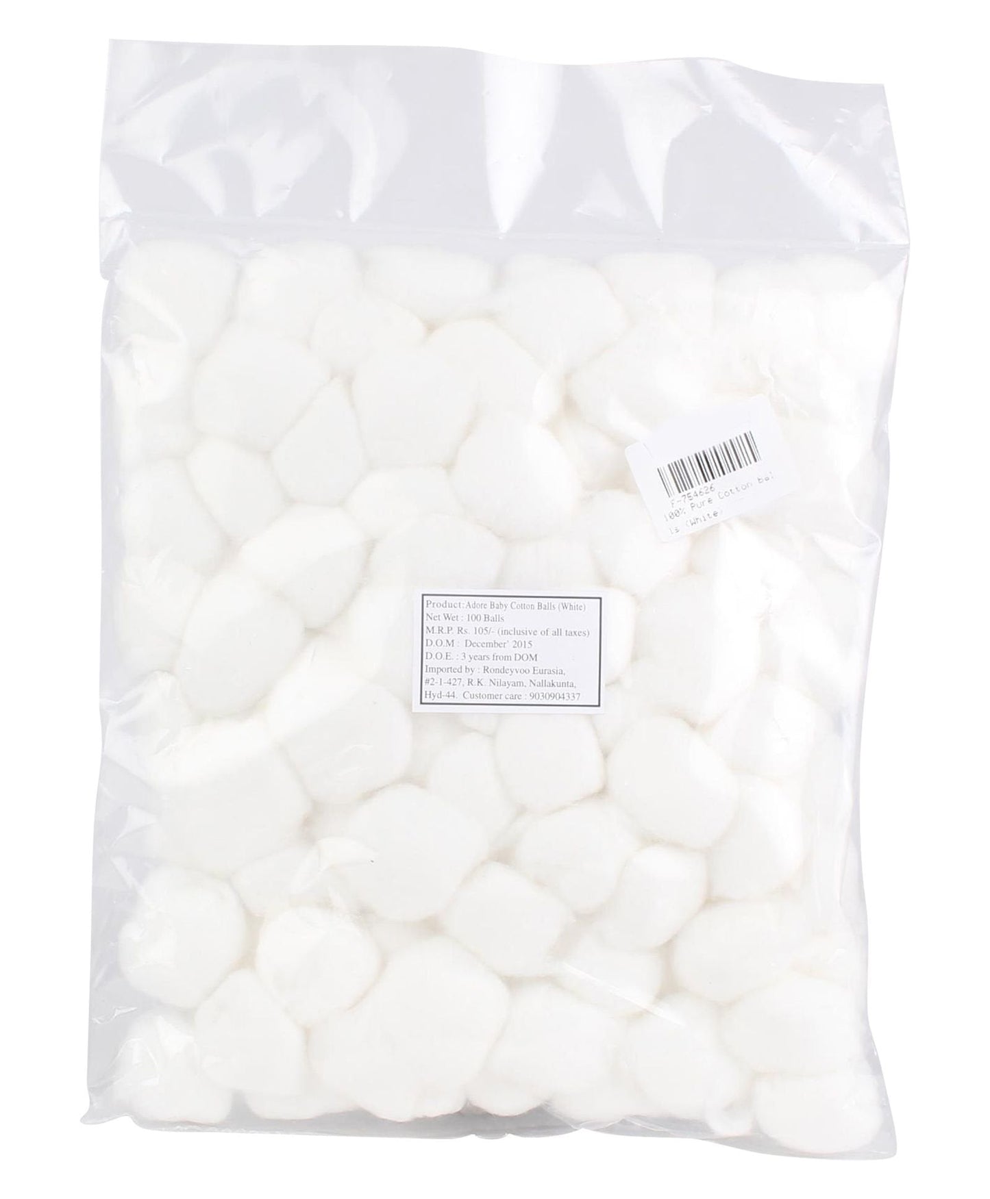 Adore 100% Pure Cotton Balls White - Pack of 100
