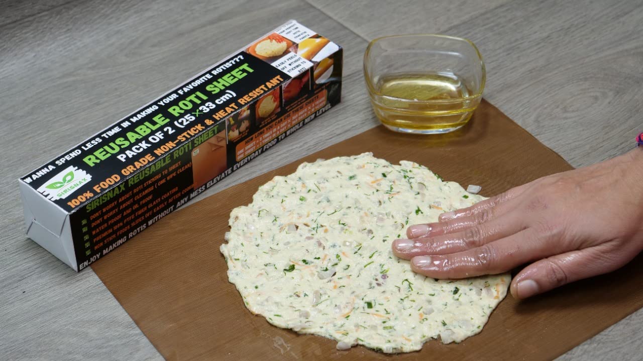 SIRISNAX Roti Maker Sheet Round Pack 2(34 cm) Kitchen Accessories Items Baking Tools Silicon mat Baking mat Silicon Sheet Baking Sheet Kitchen Gadgets Reusable Option to Parchment Paper