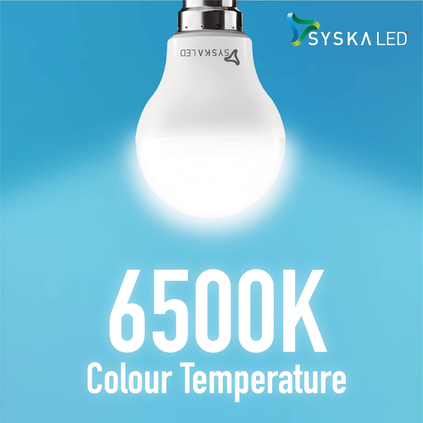 SYSKA Ssk-Srl-9W- Base B22D 9-Watt Led Bulb (Pack Of 6, Cool Day Light)