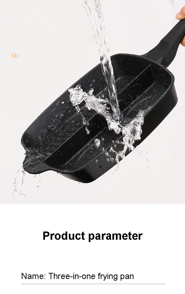 shopurb 3-in-1 Non Stick Frying pan Crepe Maker pan Cooking Wok Pot (Black)