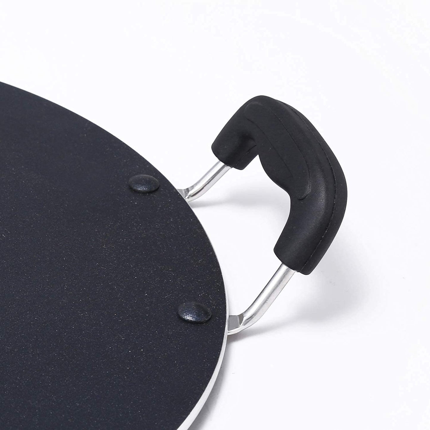 Anjali D PMTD12 Multi Tawa Deluxe Platinum Flat Tawa With Heat Resistant sturdy 2 Side Handle Triple Coating Non stick Tawa for Multie Purpose Food Item Making PMTD12