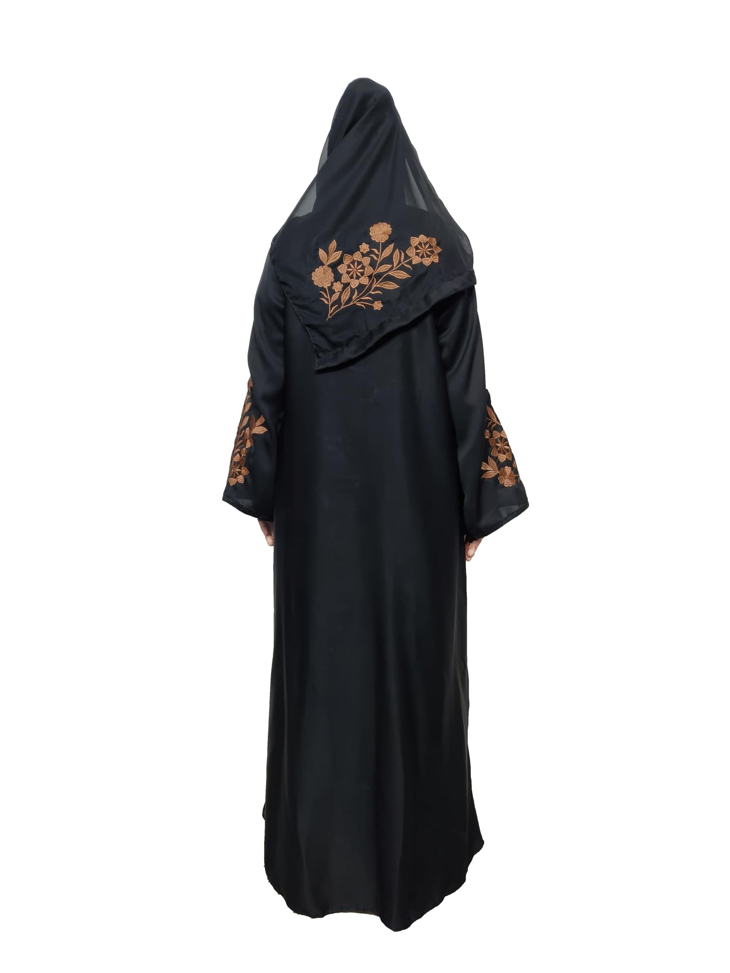 BURAQUE DESIGNER Nida Fabric Free Size Muslim Burqa/Abaya & Burkha Dress for Muslim Women and Girl's (E07-Large Copper-Burkha)