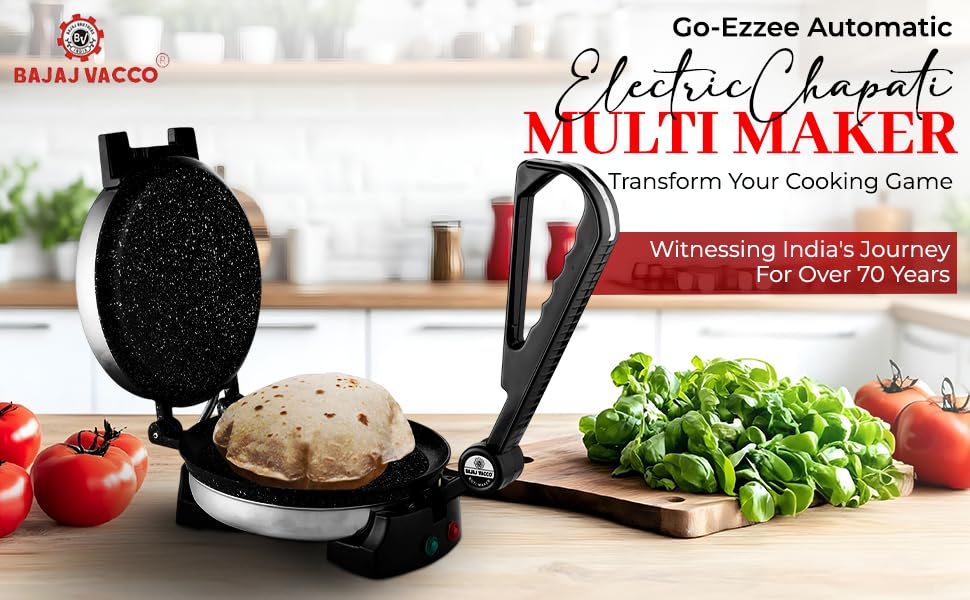 BAJAJ VACCO® Automatic MultipurposeChapati – Multi Maker, 900 WattageCMM – 01