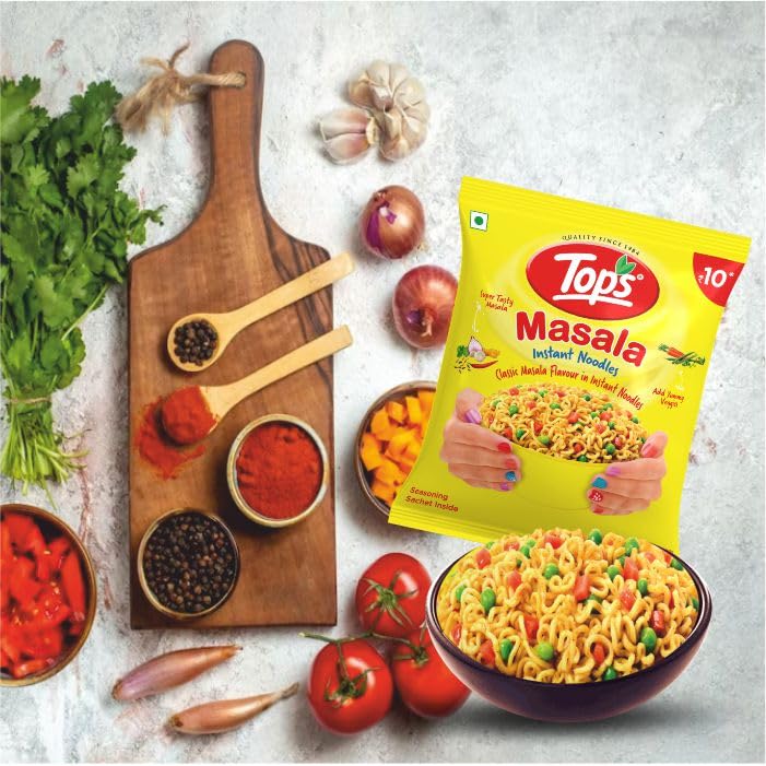 Tops Instant Masala Noodles -800 gm (16 Pouches x 50 gm) with Magical Taste of Masala