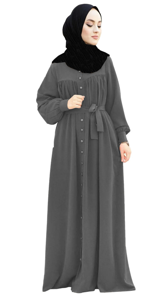BURAQUE DESIGNER Abaya Burqa Dress's for Women Stitched Burkha | Casual Wear Abaya Burqa | (B03-Grey-Burkha)