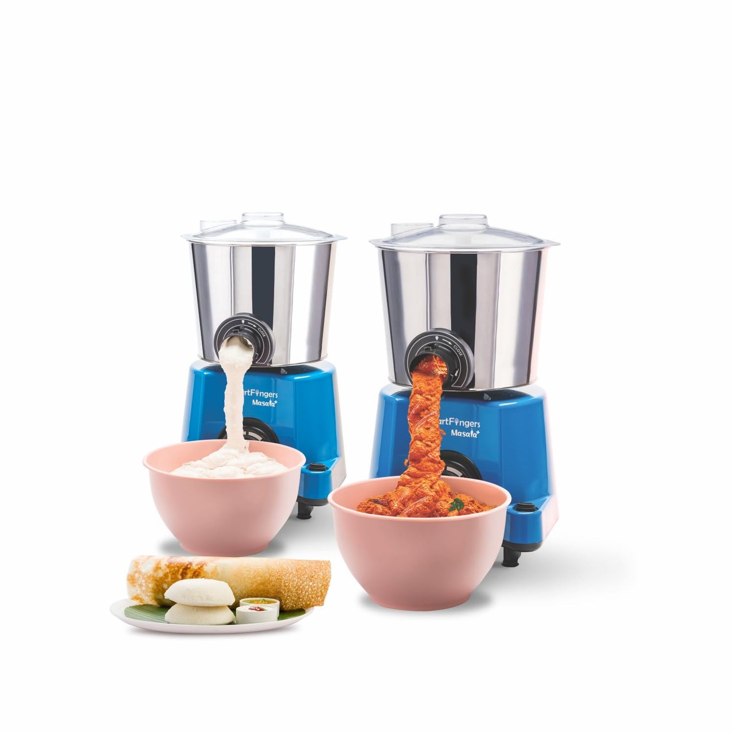 SmartFingers Masala + Table Top Masala Wet Grinder 230V 50hz, 2 Liter, Blue