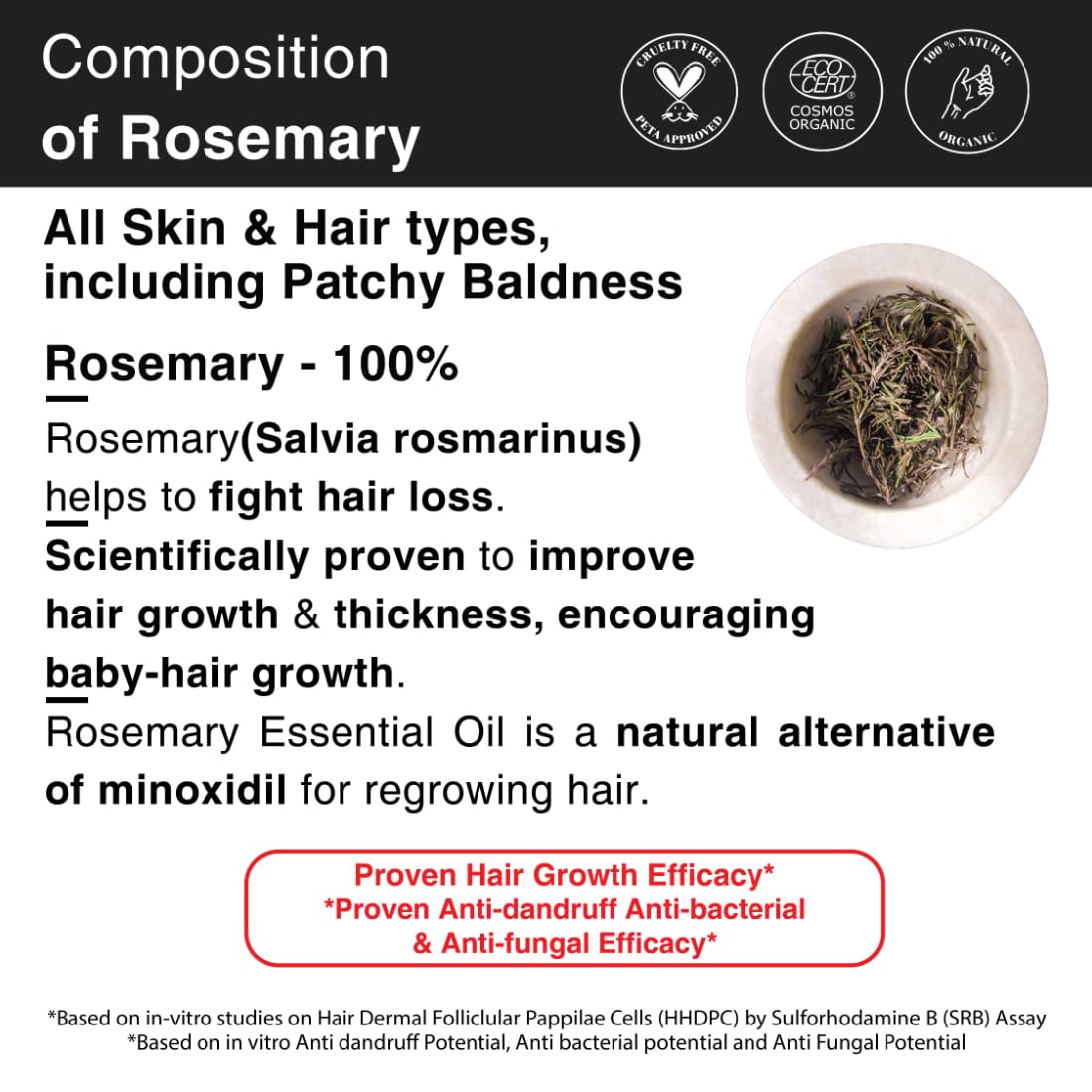 Soulflower Rosemary Essential Oil & Castor Oil for Hair Growth, Hair Fall Control, Hydrating & Moisturising Face & Skin | 100% Pure, Natural, Organic, Ecocert Certified| Pack of 2, 240ml