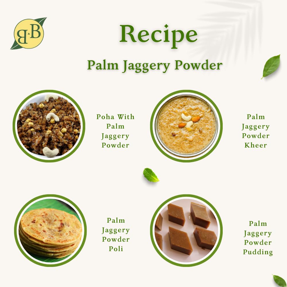 B&B Organics Karupatti/Palm Jaggery Powder - 1 kg/Traditional Palm Jaggery powder/Karupatti Thool