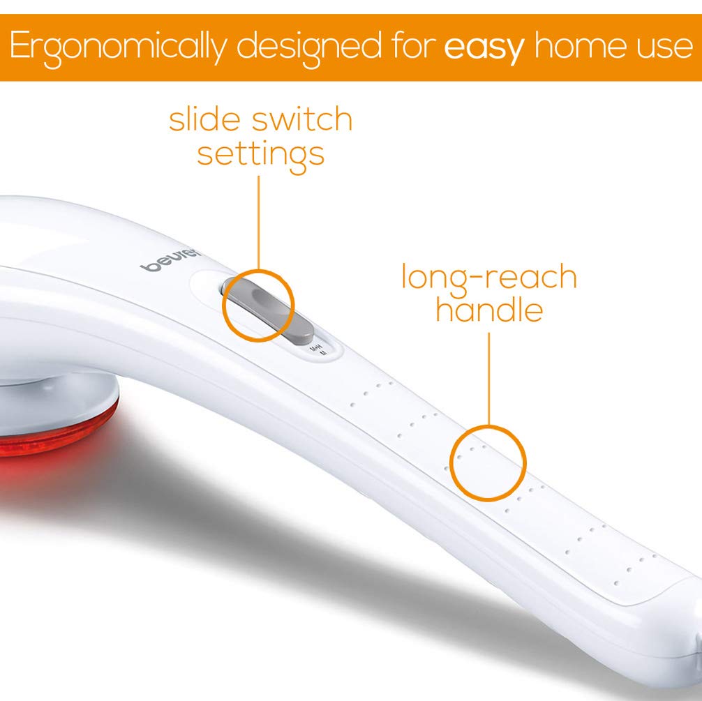 Beurer MG 21 Infrared Massager, White (648.11), Corded Electric for Pain Relief