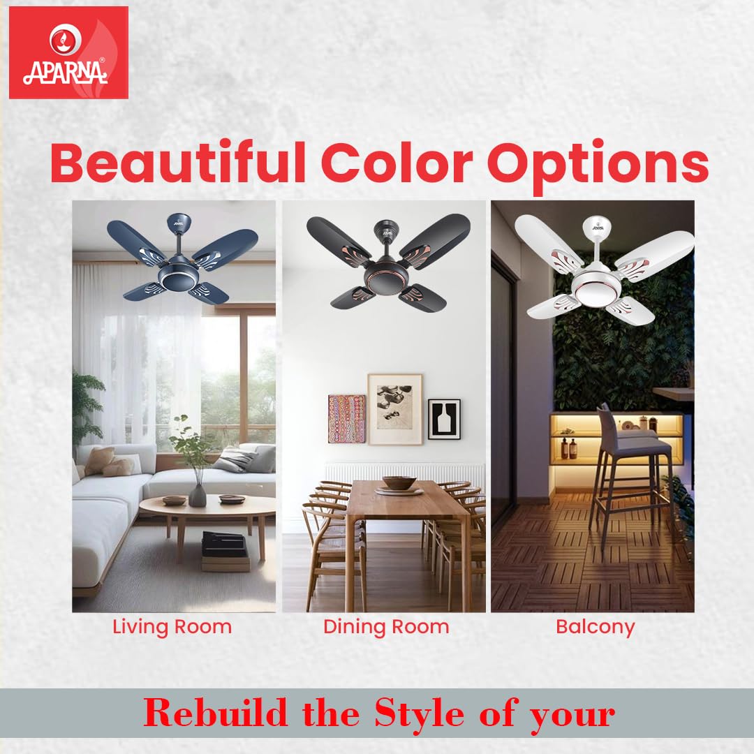 Aparna Mist 600 mm (24 inch) High-Speed Ceiling Fan (Smoke Brown)