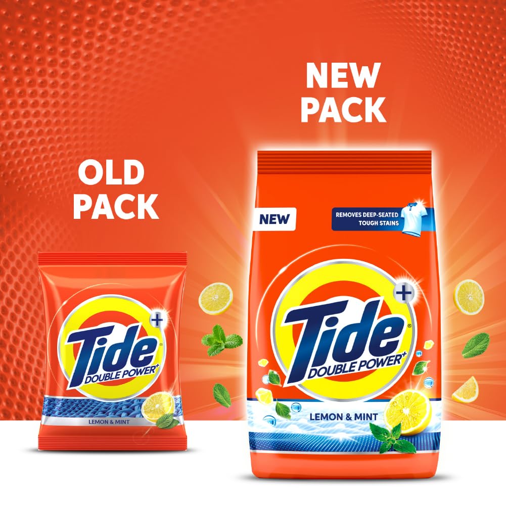 Tide Plus Detergent Washing Powder with double Power Lemon and Mint Pack - 1 kg