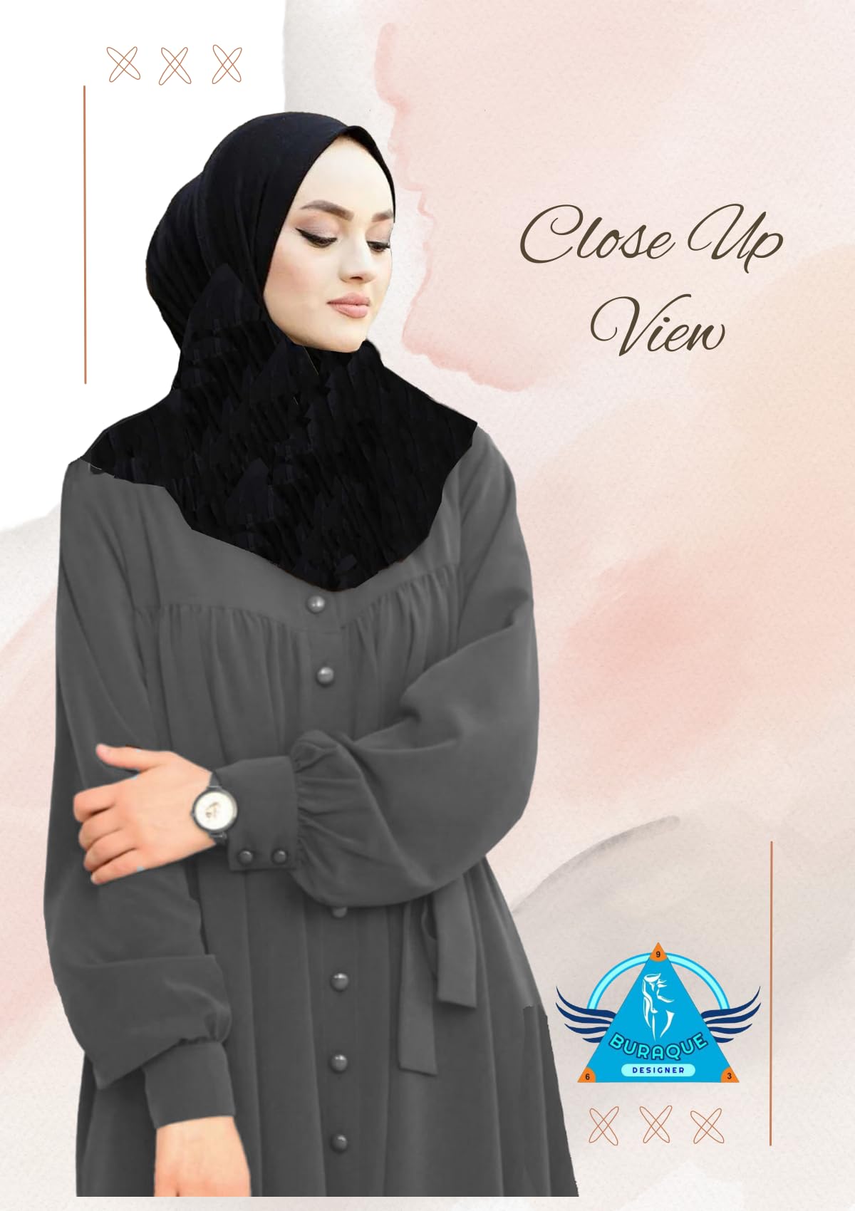 BURAQUE DESIGNER Abaya Burqa Dress's for Women Stitched Burkha | Casual Wear Abaya Burqa | (B03-Grey-Burkha)