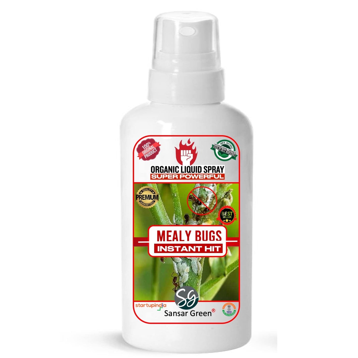 Sansar Green® Mealy Bug Instant Hit Spray, Premium Essential Super Powerful Liquid Spray for removing of Mealy Bugs from Plants (200 ml)