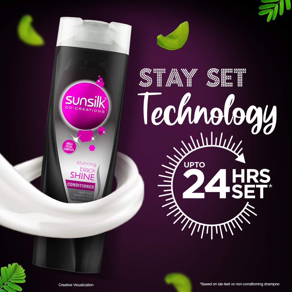 Sunsilk Black Shine Amla Conditioner For All Hair, 340 Ml,1 Count