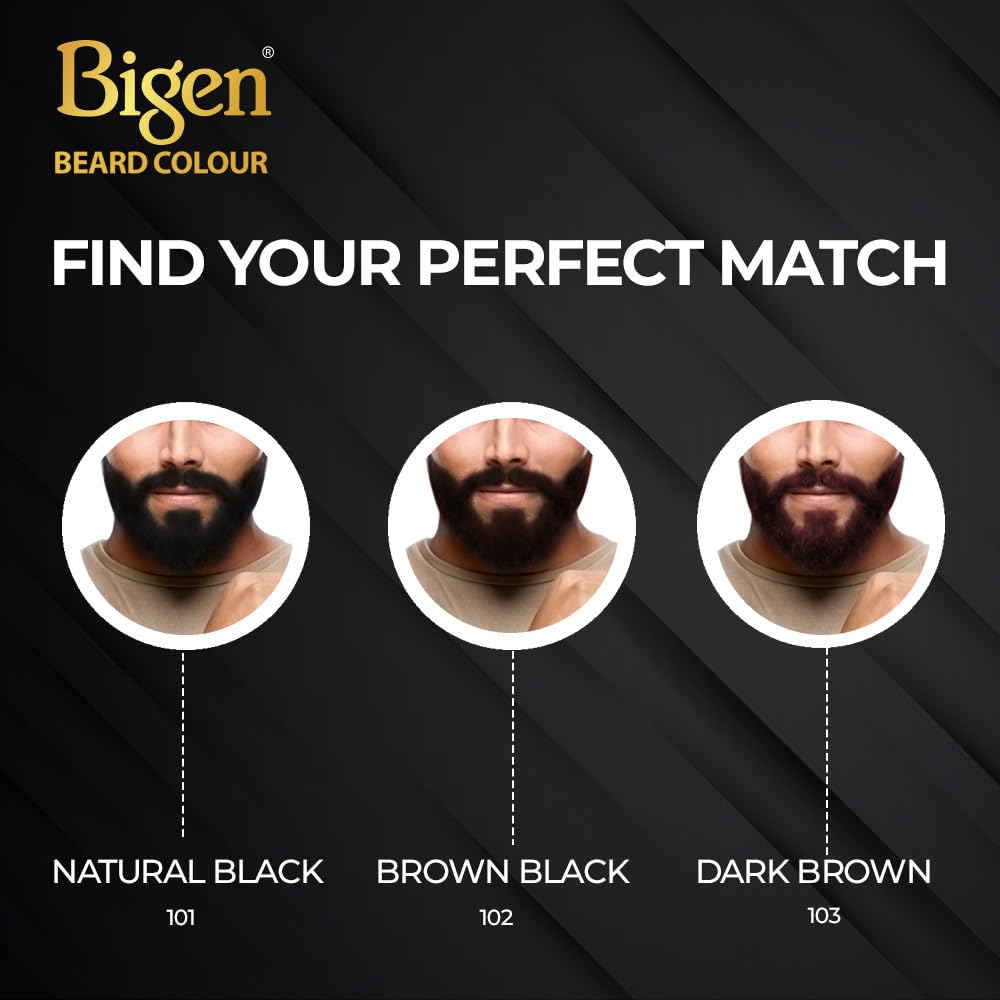 Bigen Proffesional Beard colour B101 Natural Black| Leaves no Stains, 40g+40g