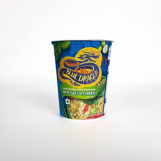 Blue Dragon Instant Cup Noodle - Thai Green Curry Cup Noodle | Easy to Making | Vegetarian Food | No Preservative & Artificial colors | Instant Cup Noodle - 63gm