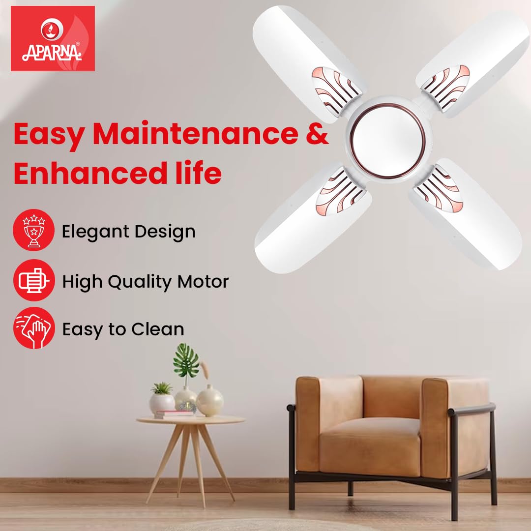 Aparna Mist 600 mm (24 inch) High-Speed Ceiling Fan (White)