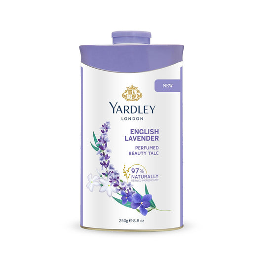 4x Yardley London English Lavender Perfumed Talc| Fragrant Beauty Talc for Women| Smooth texture | 250g - Pack of 4