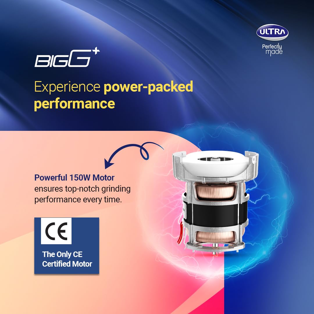 Ultra Stainless Steel Bigg+ 2.5L Wet Grinder (Blue)